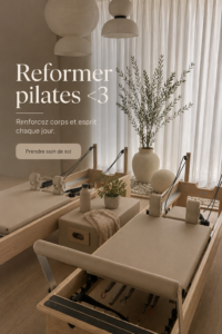 Femme pratiquant des exercices de pilates réformé dans un studio lumineux