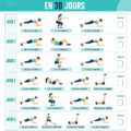Illustration d'un programme de renforcement musculaire pour femmes de 30 jours