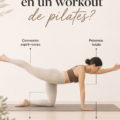 Femme à l'aise pratiquant le pilates sur un tapis en studio lumineux.