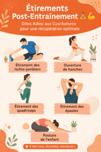 Femme en train de faire des étirements après un entraînement dans un parc