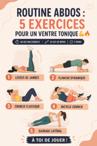 Femme faisant des exercices abdominaux pour tonifier son ventre