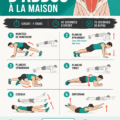 Femme réalisant des exercices d'abdominaux à la maison, sur un tapis de sol.