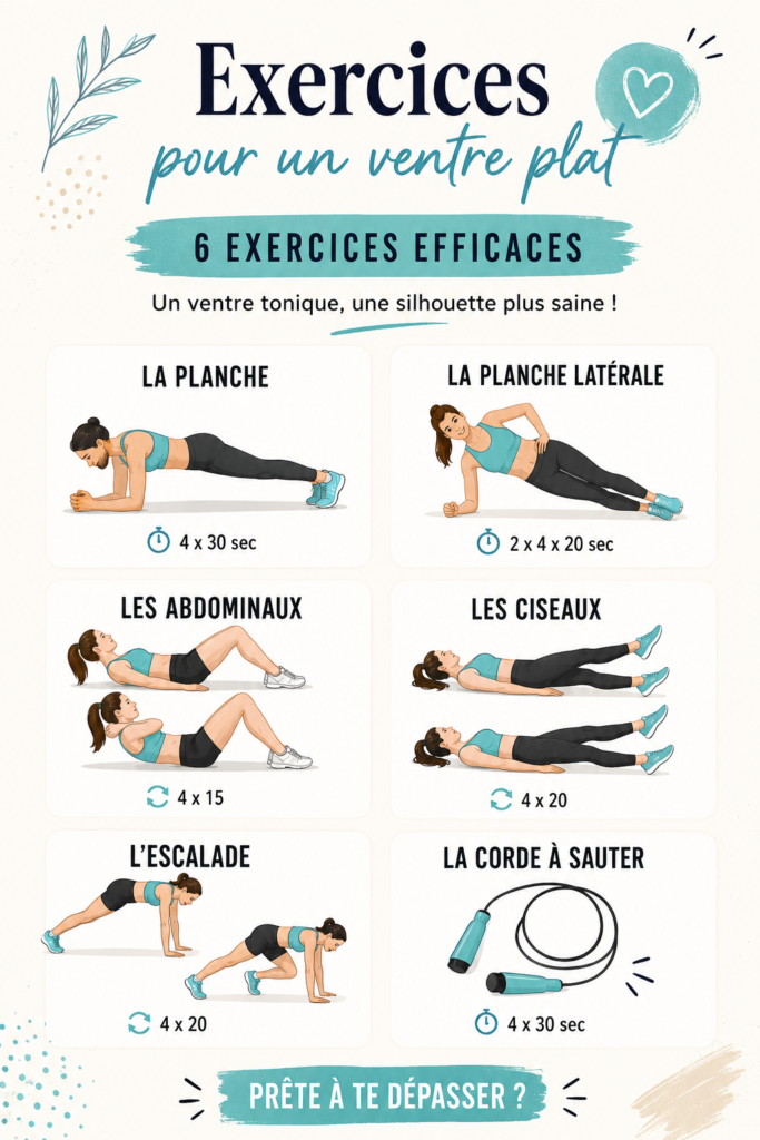Femme faisant des exercices pour obtenir un ventre plat dans un cadre serein