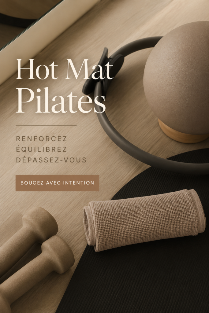 Femme pratiquant le Pilates chaud dans une salle de sport
