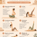 Femme en tenue de Pilates, pratiquant des exercices dans un espace chaleureux à domicile