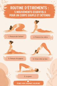 Femme effectuant des étirements dans un environnement apaisant
