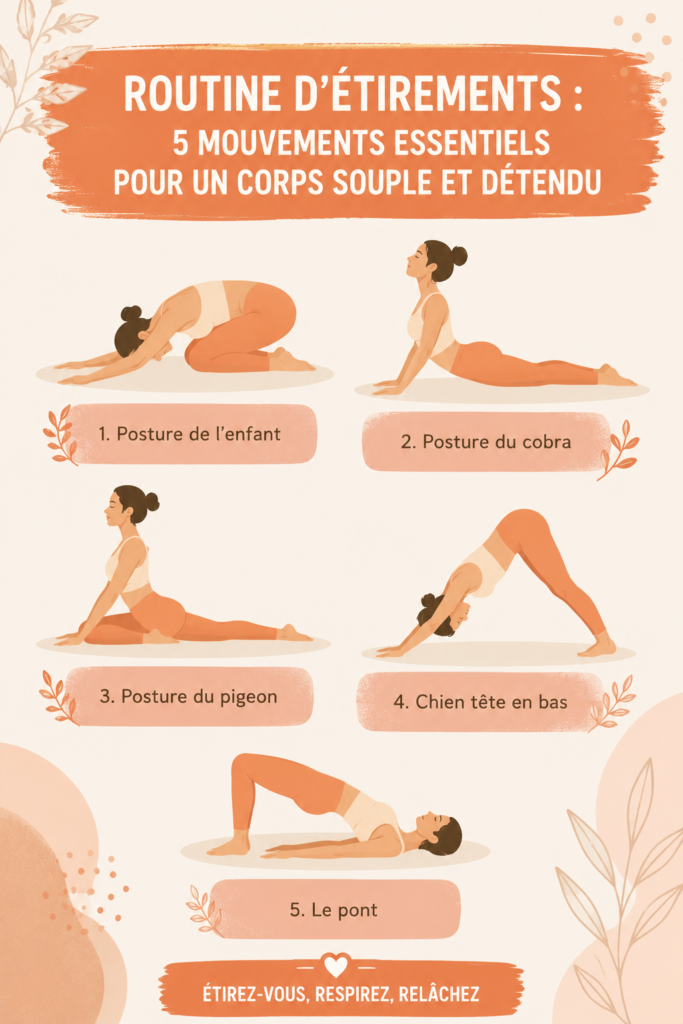 Femme effectuant des étirements dans un environnement apaisant