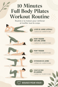Femme faisant une séance de Pilates rapide à la maison