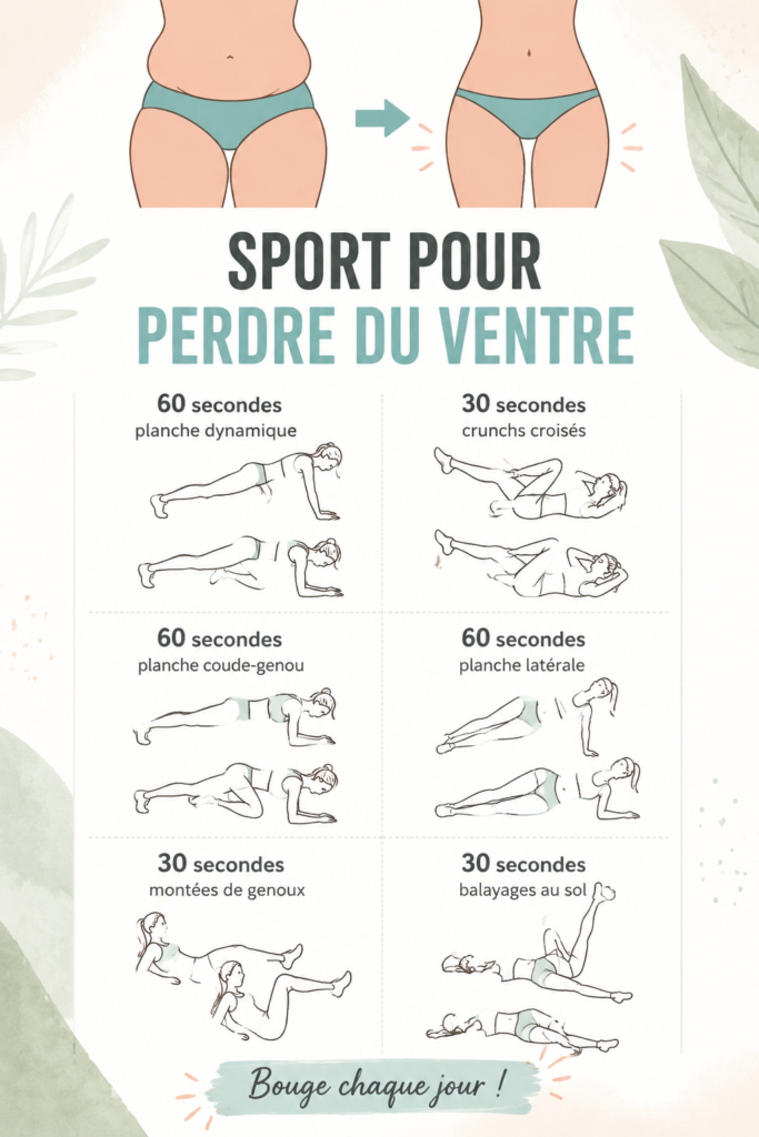 Femme en train de faire du sport à la maison pour sculpter son ventre