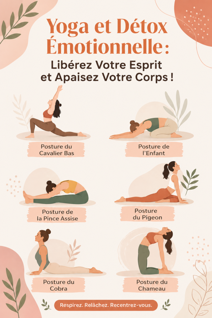 Séance de yoga en plein air favorisant une détox émotionnelle