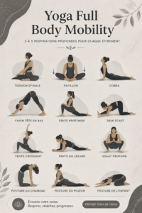 Femme pratiquant le yoga dans un parc, renforçant la mobilité de son corps.