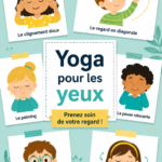 Femme pratiquant des exercices de yoga pour apaiser ses yeux en pleine nature.