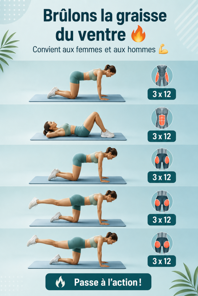 Femme faisant des exercices pour brûler la graisse abdominale