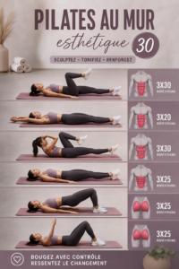 Femme pratiquant le pilates mural dans un intérieur lumineux