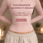 Femme faisant un entraînement rapide à la maison, environ 5 minutes.