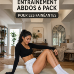 Femme réalisant des exercices abdominaux doux à la maison