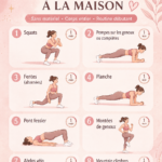 Femme effectuant un entraînement à domicile de 10 minutes sans équipement, souriante et motivée.