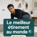 Femme réalisant un étirement dans un parc ensoleillé, démontrant un moment de bien-être.