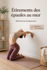 Femme réalisant des étirements muraux pour ses épaules.