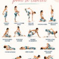 Femme s'étirant les quadriceps sur un tapis de yoga, illustrant le bien-être physique.