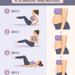 Femme faisant des exercices de perte de poids à la maison sans matériel