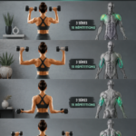 Femme en train de faire des exercices à domicile pour améliorer son corps.