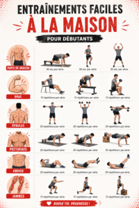 Femme faisant des exercices à domicile pour débutants.
