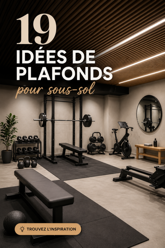 Idées inspirantes de plafonds pour sous-sols avec divers matériaux et designs