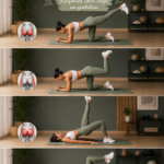 Femme pratiquant le Pilates chez elle sur un tapis.
