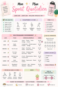 Femme utilisant un planning d'entraînement esthétique, sourire aux lèvres, dans un environnement accueillant.