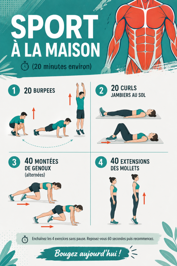 Femme s’entraînant à domicile avec un tapis de sport, en pleine séance d'exercices