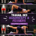 Femme réalisant des squats pour travailler ses fessiers dans un cadre domestique.