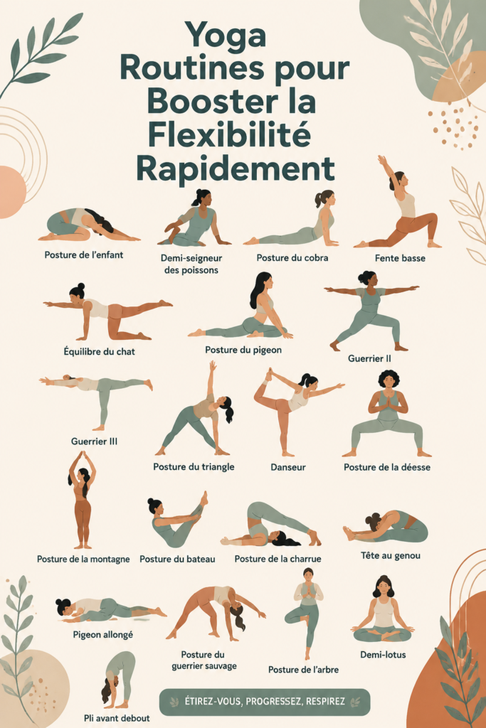 Femme pratiquant une posture de yoga pour améliorer sa flexibilité