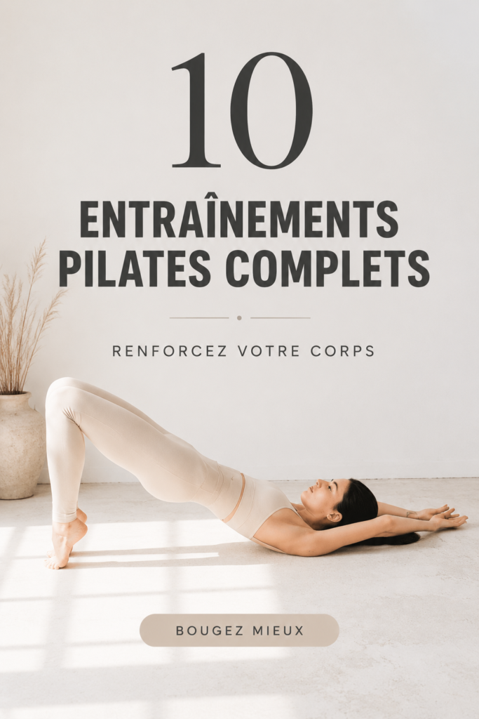 Femme en train de faire des exercices de Pilates sur un tapis