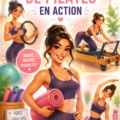 Une femme pratiquant le Pilates sur un tapis de yoga dans un cadre apaisant.