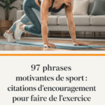 Collage de citations motivantes sur un fond dynamique pour inciter à faire du sport.