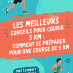 Femme courant dans un parc, prête pour une course de 5 km.
