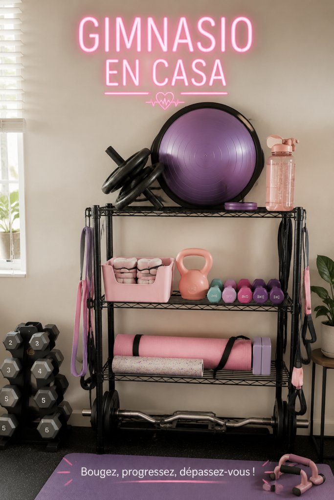 Salle de sport à domicile avec équipement de fitness