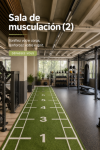 Exemple d'une salle de musculation à domicile bien aménagée avec équipements variés