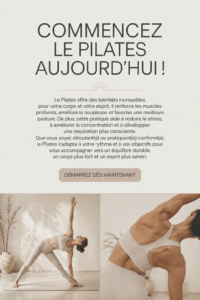 Femme pratiquant le Pilates dans un studio lumineux.