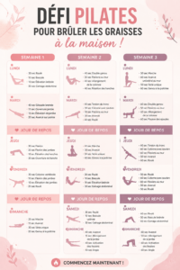 Femme faisant du pilates à la maison pour brûler des graisses