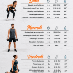 Femme effectuant un entraînement à domicile avec des haltères dans un salon