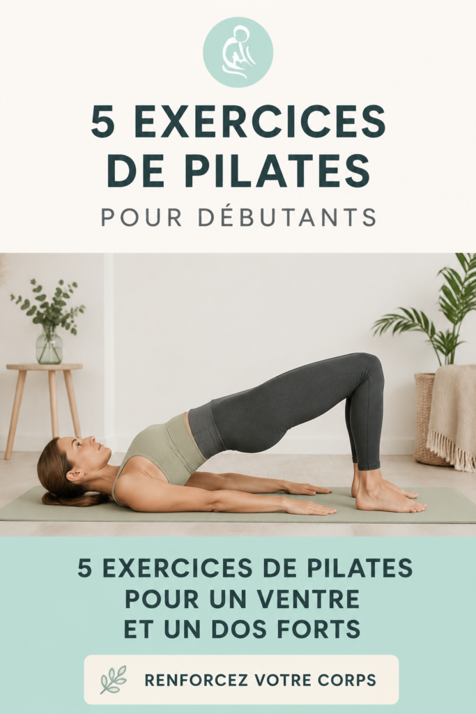 Une femme pratiquant des exercices de Pilates sur un tapis de yoga, rénovant son ventre et son dos.