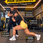 Femme faisant des fentes dans un parc, montrant une posture correcte.