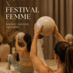 Affiche du festival MOVEACTIVE mettant en avant des femmes actives, souriantes et engagées dans diverses activités.