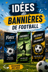 Bannière de football colorée créée pour un événement sportif