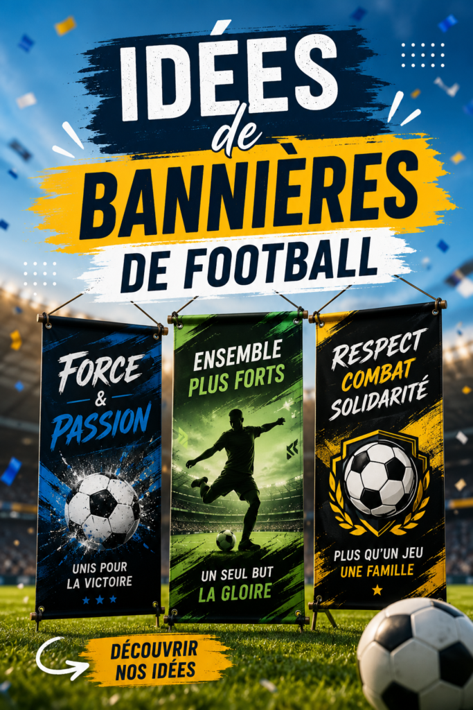 Bannière de football colorée créée pour un événement sportif