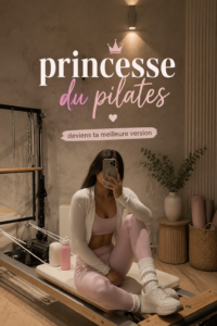 Femme en tenue de pilates rose, prête à s'entraîner