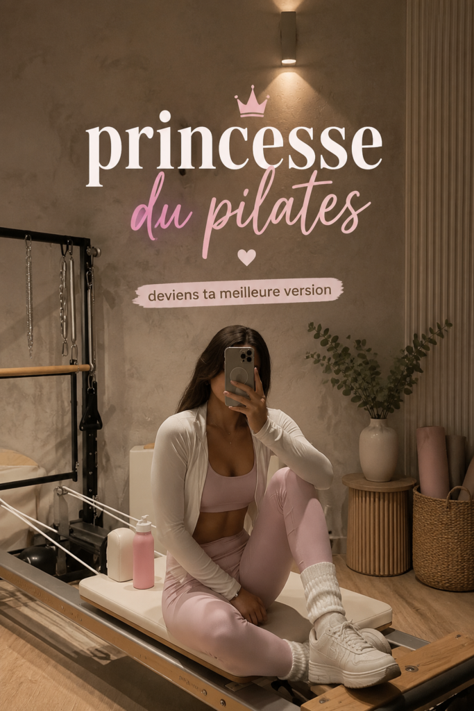 Femme en tenue de pilates rose, prête à s'entraîner