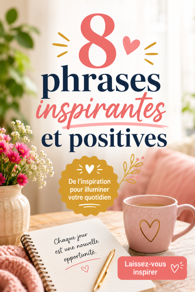 Femme méditant avec des phrases inspirantes autour d'elle, reflétant le bien-être.